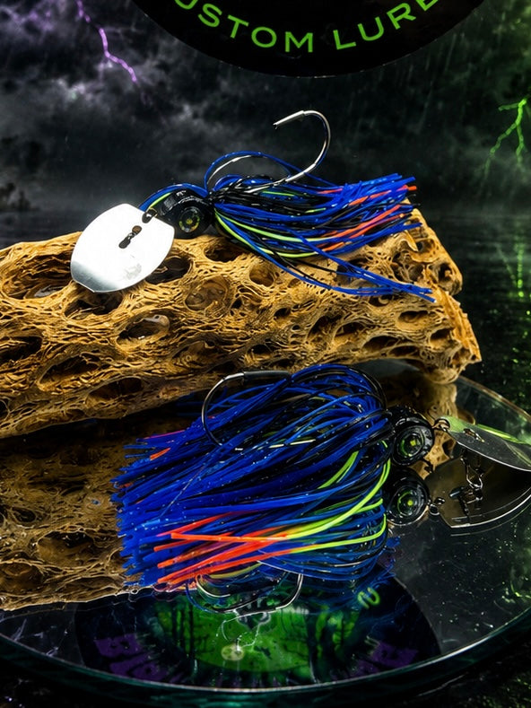 Bigfoot Zombie Custom Lures Black & Blue Voodoo Bladed Slayer Jig